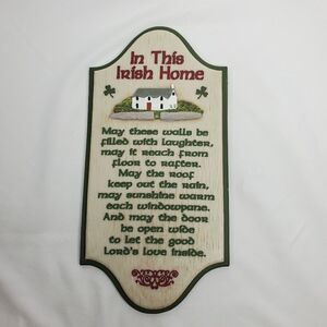 IRISH 3D PLAQUE IN THIS HOME Lord Love FAMILY WEDDING St Pat IRELAND WALL ART